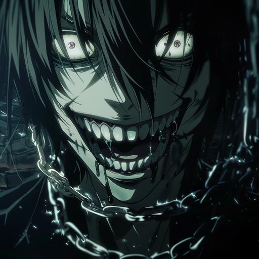 Shackled forgotten vampire knight evil demented smile sharp teeth anime --v 6.0