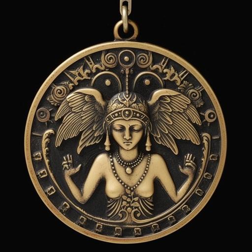 Charm, black background, 1920, occult, made for good luck