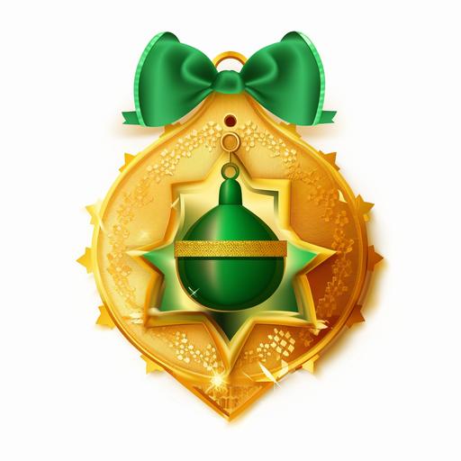 Shiled Medal Gold and green, ramadan kareem ,Lantern ramadan , png --v 5