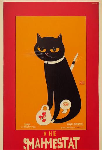 Shmoo Cat Master Sleuth, vintage hand painted movie poster from philippines, text 