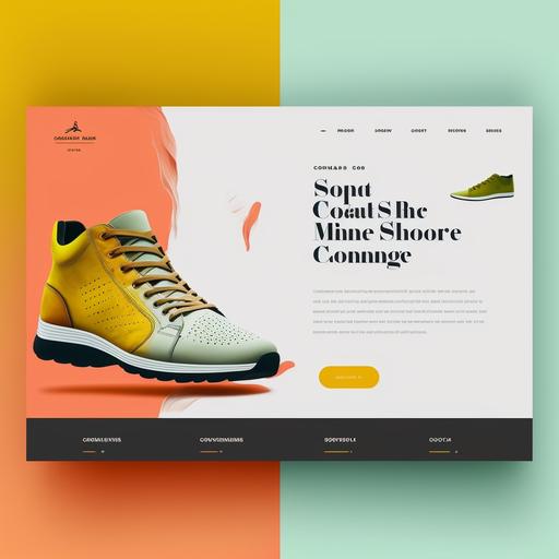 Shoes company website mockup high resolution colorful and modern