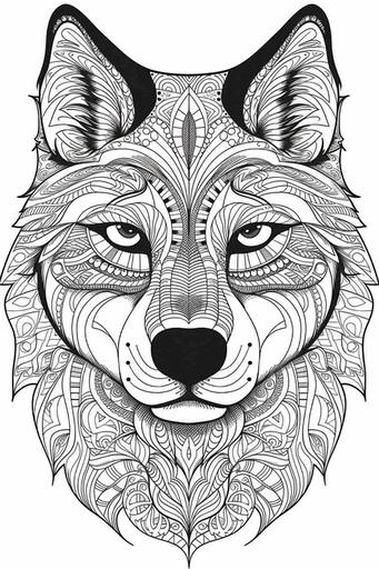 Siberian Husky, line art for colouring book, white background, clean line art, smooth line art, nice line art, extra sharp --ar 2:3 --s 750 --q 2 --v 5