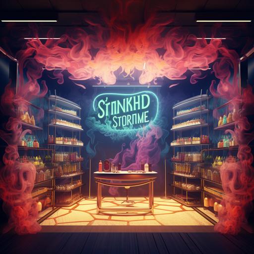 Smoke shop Logo. inside of lipid bilayer, 3d rendering image, ultra high detailed