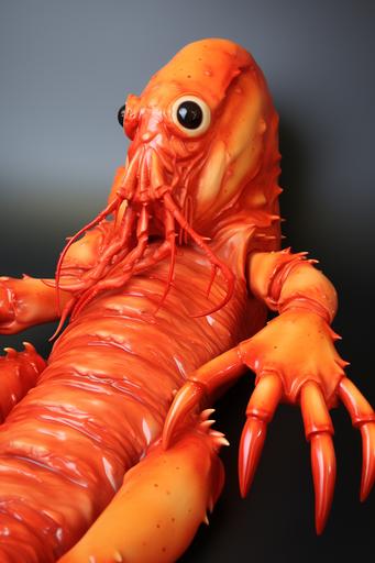 Soft mammalian elongated lobster, full body, full length, thick shapely limbs, surreal nouveau, horror, inflamed, ergonomic, expressive large anime eyes, fantastic grotesque, goblincore, massive claws :: jake the dog becoming lobstershaped, horror :: Inflammation and inflation of a bipedal carrot, surreal nouveau, smooth, made of translucent, colorful grotesque, living scagliola, waxy ::.4 Spindly legs, exoskeleton, shell, ripples, washboard, tendrils, dendritic, octopus, seams, squid, American Gothic, Vignette, Oval, Norman Rockwell, Eddie Jones, Bill Traylor, Charles Schultz, Farmer, vintage, washed out, dimly lit, red, hard, exoskeleton, shell, small eyes, beady eyes, desaturated, fake, sculpture, model, 8k 3d, skinny, fat, rolls, wrinkles, furrows, lumpy, bumpy, undulating, 2d, cloisonnism ::-0.75 --ar 2:3 --style yYQnCdLE1gqy6QiAR8sHRmrp-ertPOOAMhcgFCtYd5pF-l6xZK5XCFBropssS3N