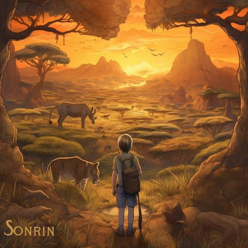 Soren is introduced as a little boy who loves to explore the wild and dreams of adventure.His mother gives him a map of the African savanna and warns him to be careful and return before sunset.