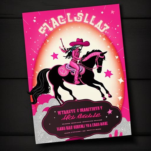 Space Cowgirl Birthday Party Invitation Pink Disco Cowgirl Party Nashville Rodeo Birthday Party