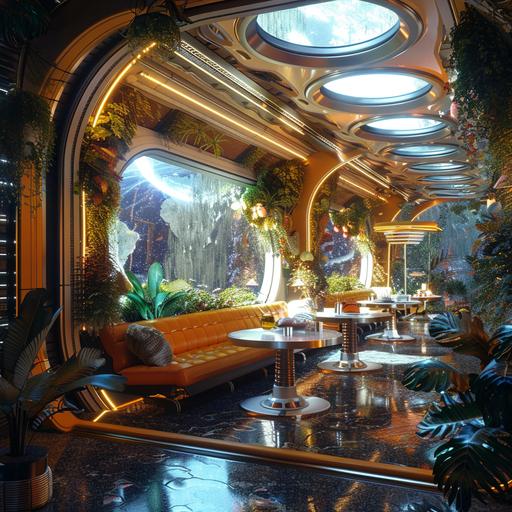 Space habitats and space colonies take into account survivability and comfort in the space environment, recycling systems, radiation protection, food and water supply, future,4k --v 6.0
