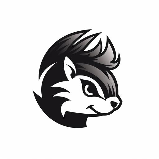 Squirrel logo, headshot, sport graphic logo, icon, high contrast, minimalist, thick rounded black outlines, icon, in the style of professional sport team logos, isolated, flat white background