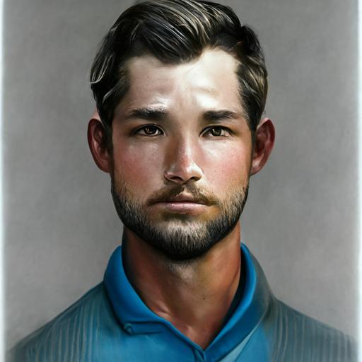 Steave Johnson, Bank Teller, Golfer, age 23, Male, Realistic, Photoreal