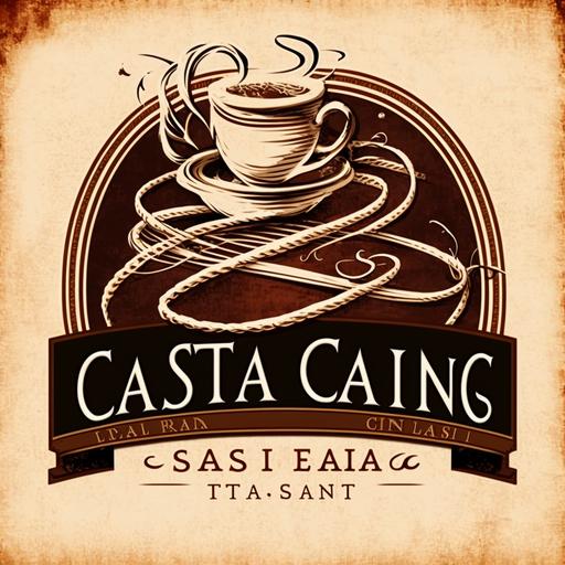 Strings Italian cafe Drawing Logo Design Ideas