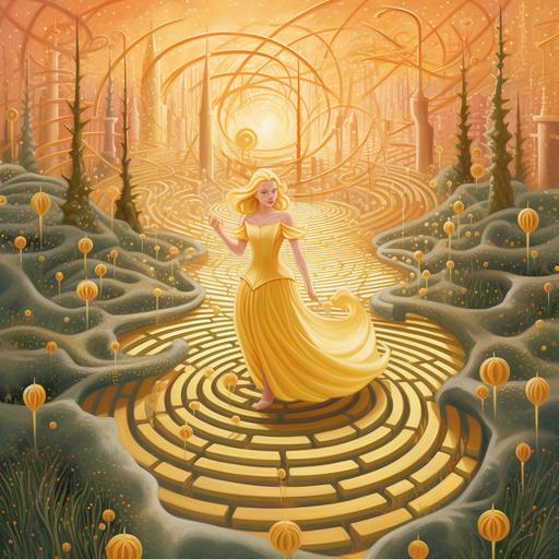 glinda has had enough, she is popping all the bubbles with her star wand, the yellow brick road is twisted and a neverending road that circles around in a maze --v 5