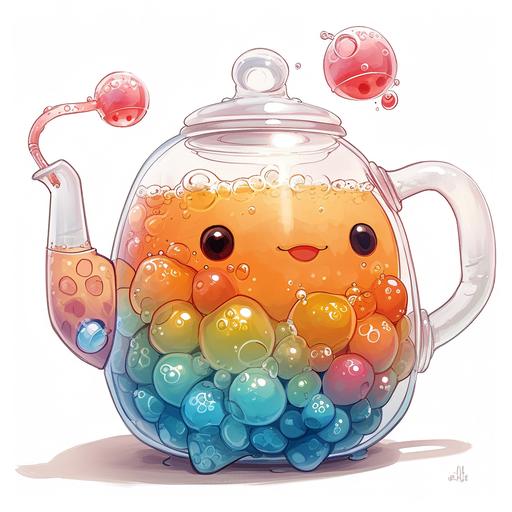 Sure! A boba tea variant of the Pokémon Polteageist could be called BobaTeageist. This Pokémon would have a teapot-shaped body just like Polteageist but with a playful twist. Instead of being filled with tea, its teapot body would be filled with colorful and bubbly boba tea. - Type: Ghost/Water - Height: 1'08 - Weight: 5.6 lbs - Abilities: Bubble Brew (Similar to Polteageist's ability, Cursed Body, but it affects Water-type moves) BobaTeageist would have a mischievous personality and love to play pranks on trainers by spilling boba tea bubbles around. It would also be known for its unique move called Bubble Burst, which sprays a burst of boba tea bubbles at the opponent, causing a combination of Ghost and Water-type damage. Its appearance would feature different flavors of boba tea inside its transparent teapot body, giving it a colorful and unique appearance for every individual BobaTeageist. --v 6.0