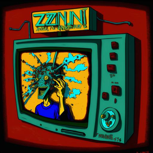 Surreal PLAYER ENTERS THE NEW BIO-ENHANCED TRANSPUTER TO PLAY A VR VERSION OF ZZ ZOINK. THE SCREEN FUZZES AND WARBLES AND A MESSAGE PRINTS ACROSS THE SCREEN 