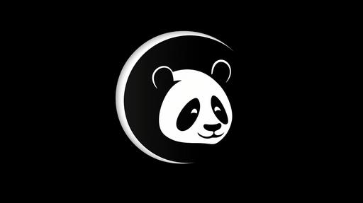 Symbol logo with no words or letters, Symbol logo for barber shop, barbershop inspired logo, minimal modern design, black background, white design, Panda logo, Moon logo, Panda & Moon design, Simple, sharp, professional, UHD, --ar 16:9 --v 5.0