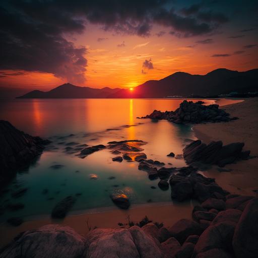 Nha Trang, Co Tien mountain, beach, sunset, Monments, Nature