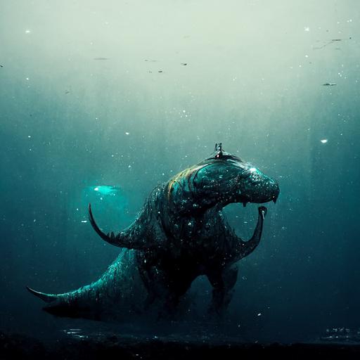 T-Rex, Deep diver helmet, whale