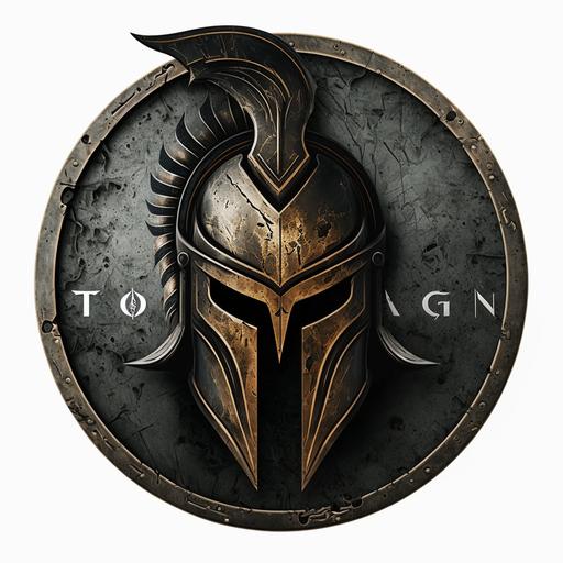 TOLGA, spartan helmet, logo, white backround