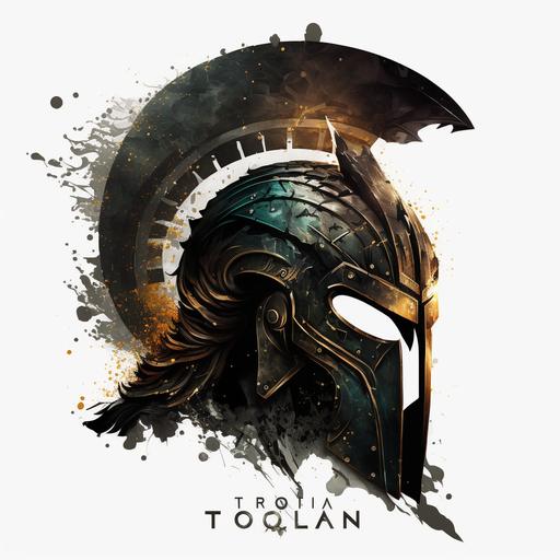 TOLGA, spartan helmet, logo, white backround