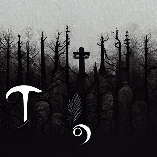 TREPHA, logo, text,darkness, font,sadness,gloom,forest,music,logo font,grave,cross,casket,raven,cards, clubs
