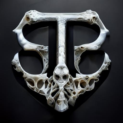 TS logo hyper realistic ultra detailed bones