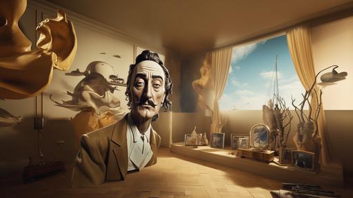 Salvador Dali, 3d - wallpaper, 8k, 3D perspective --upbeta --v 5 --ar 16:9