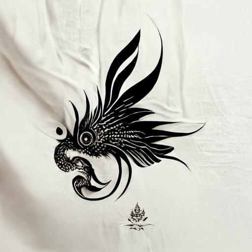 Thai Garuda, traditional, Thai, Garuda bird, tattoo , white background 2D