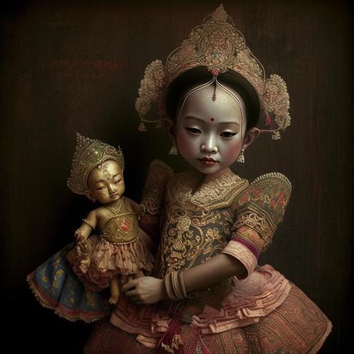 Thai puppet, princess, fantasy, puppet, Thai, Thai art, Thailand --v 4
