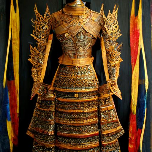 Thailand traditional dress with iron armor