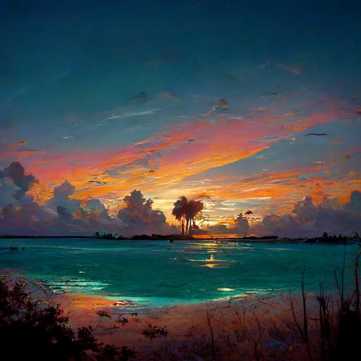 The Bahamas at sunset