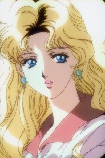 The Barbie Diaries as a 90s Anime - Barbie Harrison, blonde hair, blue eyes, teenage girl, 90s Anime style, 90s fashion --ar 2:3 --niji --chaos 33 --v 4