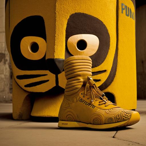 The Puma As a mascot for Bazurto Studios, designed with a modern twist, incorporating the brand's signature Pre-colombian fabric textiles and patterns into its sleek and athletic form. Its fur is a deep shade of mustard yellow, inspired by the 