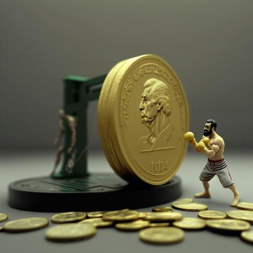 The dollar coin hits the Egyptian pound coin, boxing ring