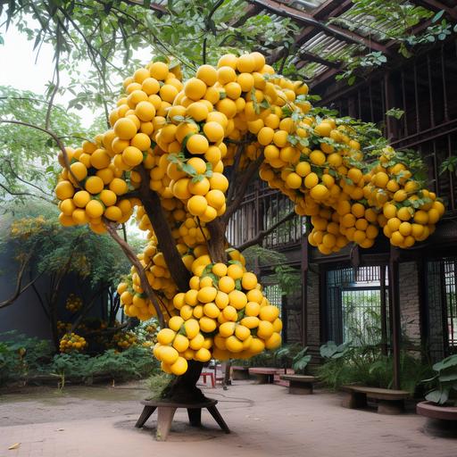 The longkong tree has yellow round longkong balls.