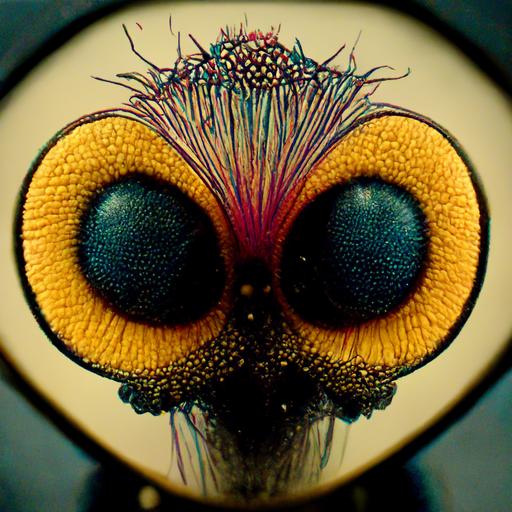The representation of a plush fly's head under a microscope, the art of photography, v 4