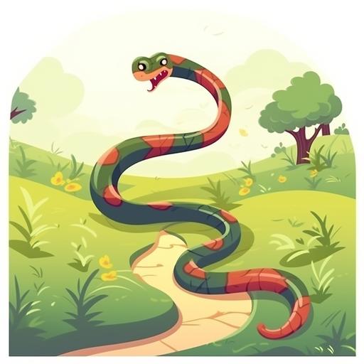 The snake is crawling cartoon --v 5.0