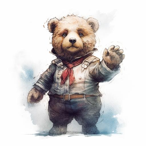 The teddy bear saluted logo