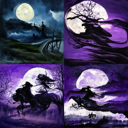 The wind was a torrent of darkness among the gusty trees. The moon was a ghostly galleon tossed upon cloudy seas. The road was a ribbon of moonlight over the purple moor, And the highwayman came riding Riding riding The highwayman came riding, up to the old inn-door.