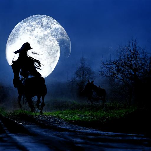 The wind was a torrent of darkness among the gusty trees. The moon was a ghostly galleon tossed upon cloudy seas. The road was a ribbon of moonlight over the purple moor, And the highwayman came riding— Riding—riding— The highwayman came riding, up to the old inn-door.
