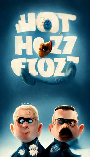 a pixar style movie poster for 'Hot Fuzz', with the logo for 'Hot Fuzz', with two cops, cartoon, realism, 3d, fun, --ar 9:16