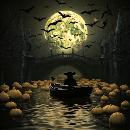 rubber duck, Halloween, clear water, moon and bats::5 --v 5.2