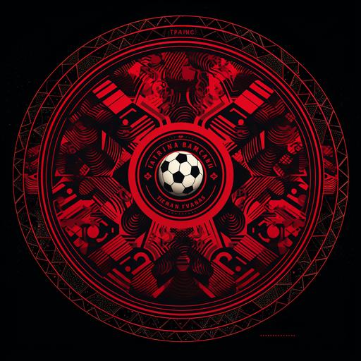 Tijuana Soccer Club black and red pattern, soccer ball, goal, passion, championship