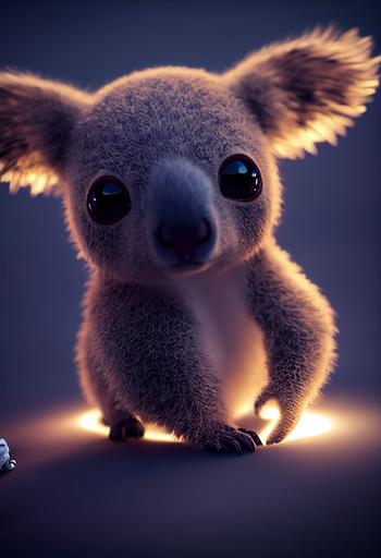 Tiny angry baby koala creature, angel features, four angel light eyes, intricate furry details, head soft cinematic lighting, 8k, portrait, Pixar style character, Pokemon anime style octane render —ar 2:3 —testp —s 5000 --upbeta --upbeta --upbeta