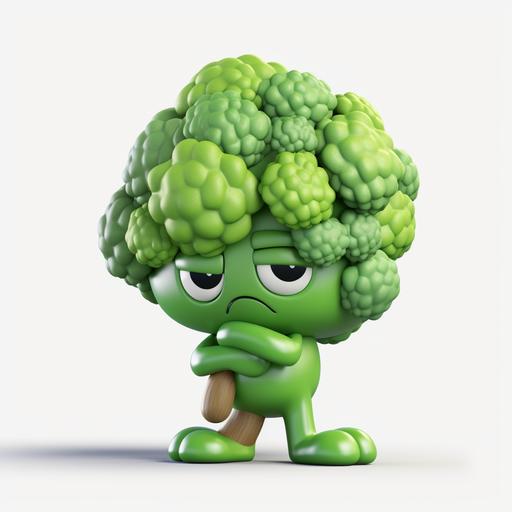 Tiny cute cartoon broccoli doing a facepalm, 3d icon clay render, 100mm lens, 3d blender render, trending on polycount, modular constructivism, plain white background, physically based rendering, centered, high quality t-shirt design