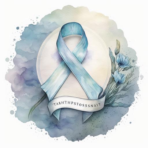 Trisomy 18 light blue rememberance ribbon with beautiful watercolor background