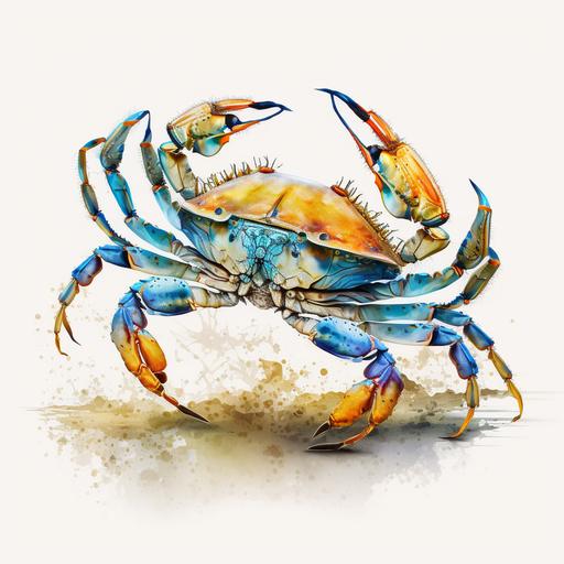 toy crab, color illustration, aquarelle, high-definition drawing, detailed drawing, high contrast, the right proportions, whie background, rendered, ultra details, 8k --v 4