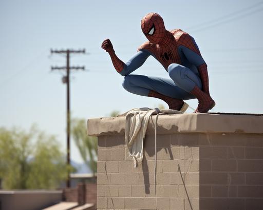 Tucson Spider-Man is breaking bad because there are no high rises to swing from, walter white comforts spiderman --ar 5:4