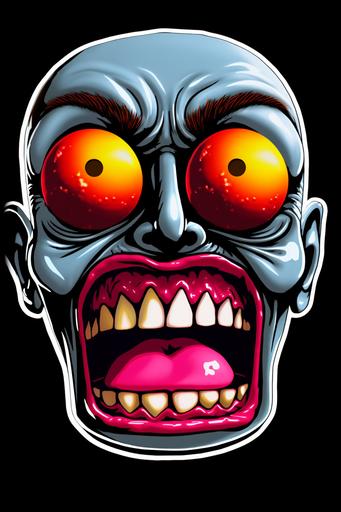 Tucson rage face meme png sticker but hyperrealistic and grotesque in the style of colorful grotesques and kawaii horror with hyperrealistic detail, pores and hairs and skin texture and realistic lighting, ergonomic, bold outlines, crisp edges, cloisonnism, anime, jet-black background :: light background, unrealistic, fake, human, skeletal, bony, fat ::-0.5 --ar 2:3 --style nOc1mSR56OAzb7ujDOBDb8AUwU8UvhapMVqCG0A