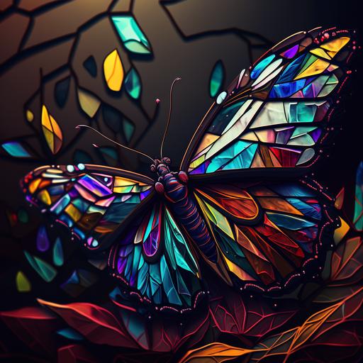 stained glass butterfly wallpaper 4k