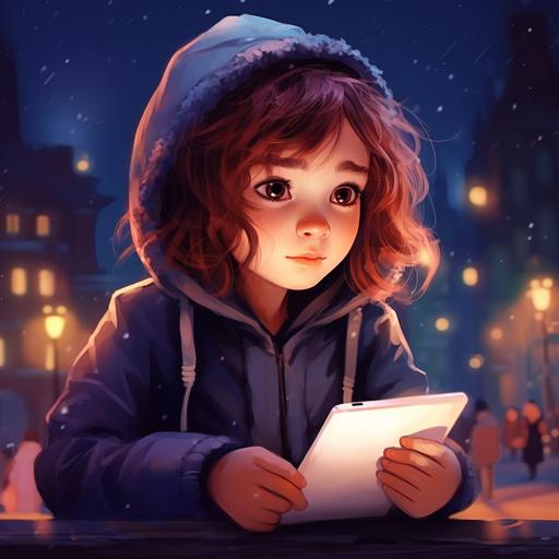Beautiful background for Magic Diary app for kids, cute background, painted by Ilya Kuvshinov