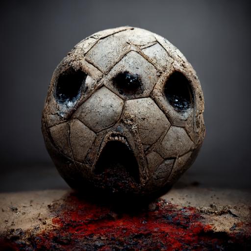 scary horrible sad dirty soccer ball